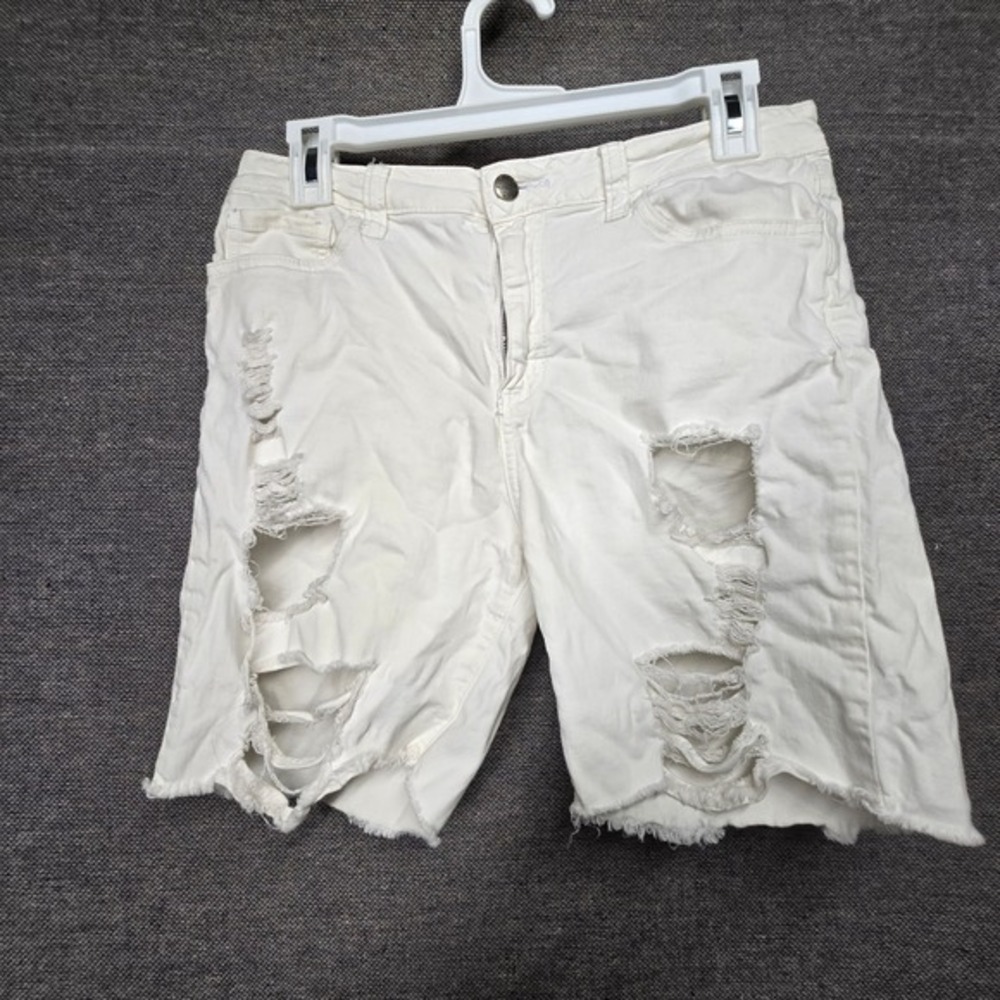AP Blue Aphrodite White Distressed Denim Shorts Size L 30 Style 6801F‎ Mens